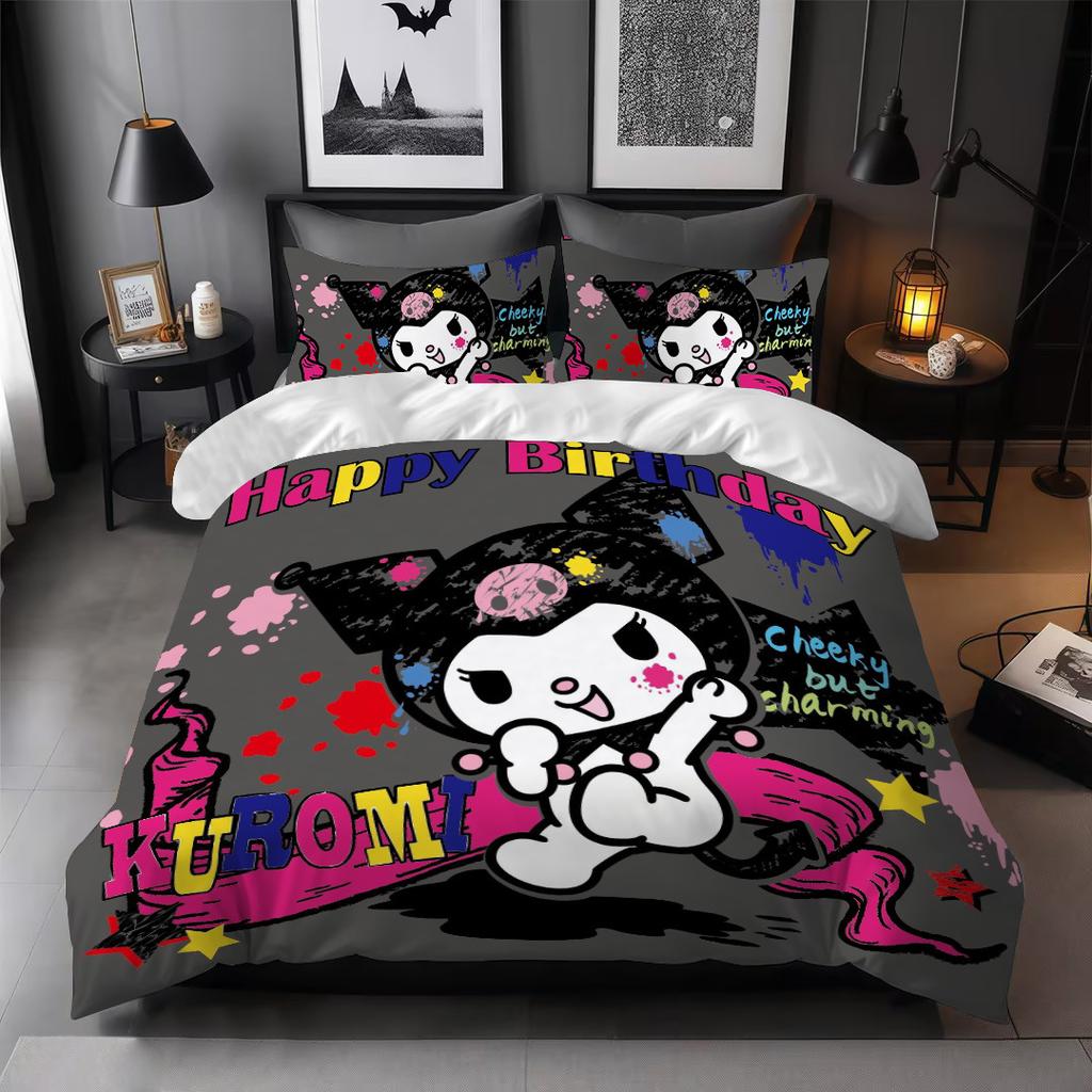 Halloween Kulomie 3D Digital Printing Cartoon Quilt Set Three-Piece Set