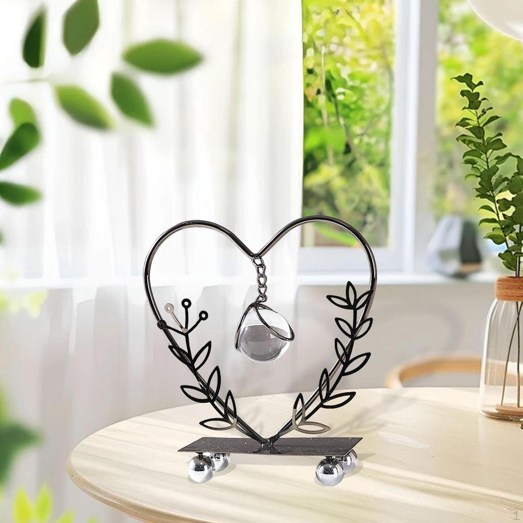 Iron Leaf Statue Ball Ornament Figurine Cabinet Gift,Home Office Sculpture Desk Figure for Festival