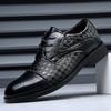 Fashion New 2025 Men Weave Pattern Business Dress Shoes Lace Up Artificial Leather Oxford Brogues Shoes Plus Size 38-48