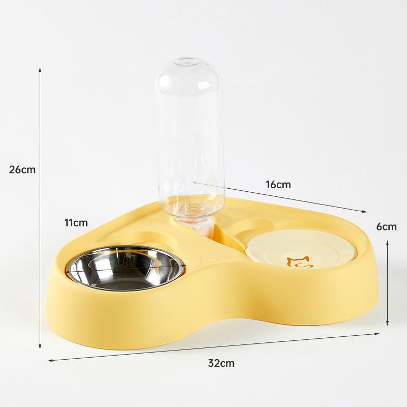 New Cat Feeder Water Bowl Water and Food All-in-one Two-in-one Pet Cat Bowl Pet Supplies