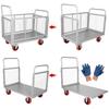 5 In 1 Heavy Duty Platform Truck with Cage Large Capacity Hand Truck Versatile Basket Cart for Warehouse Production Line