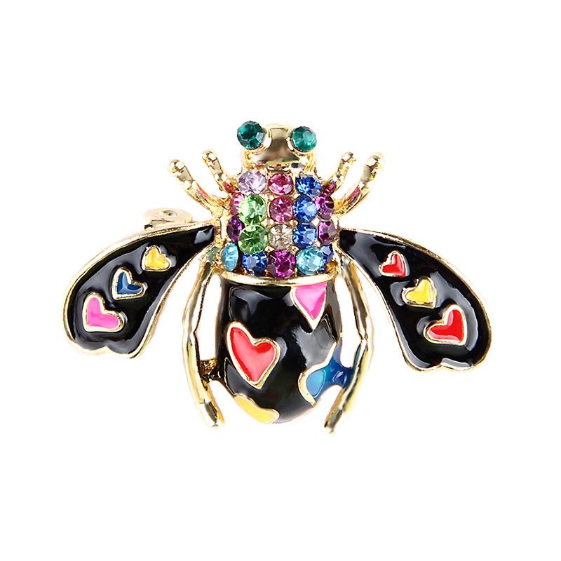 Enamel Heart Bee Insect Brooch Pin Scarf Corsage Jewelry Gift