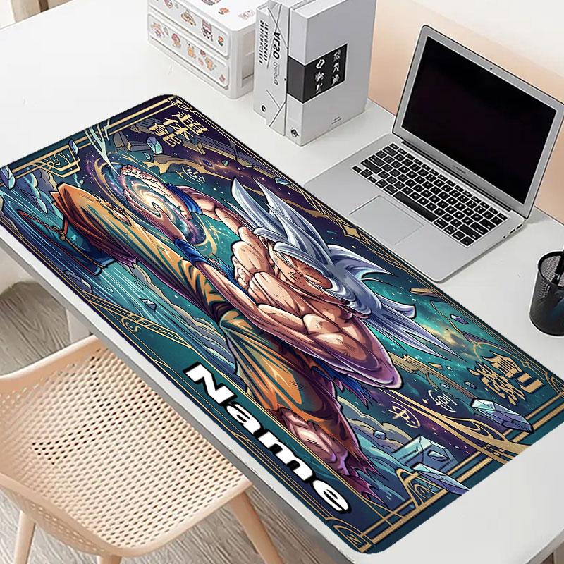 Custom Name Personalized Dragon Ball Z Pattern Mousepad, Laptop PC Desk Mat, Decorative Desk Mat for Home Keyboard Pad Gift