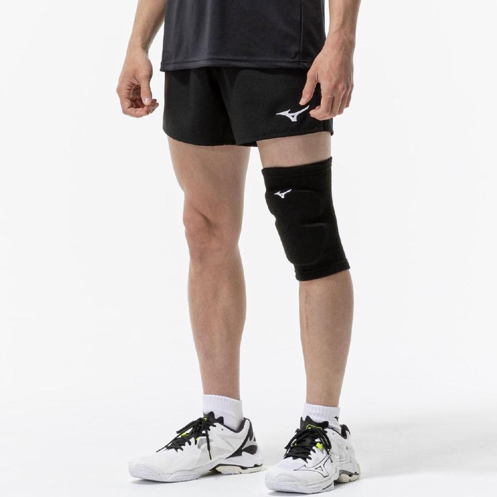 Mizuno Антибактериальный волейбольный наколенник с подушечками размера L, устойчивыми к запаху, унисекс, черно-белый, (V2MYC003)