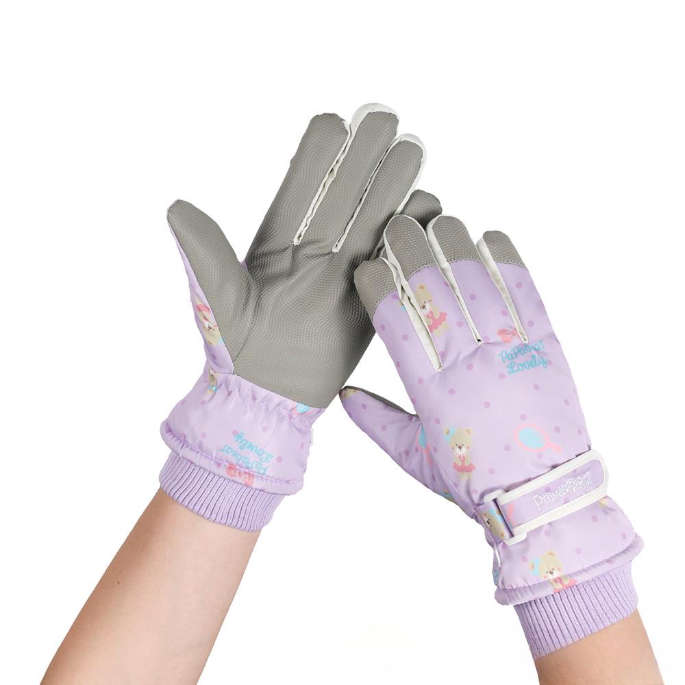 Женские лыжные перчатки на зиму плюс бархатные уличные велосипедные альпинистские утолщенные водонепроницаемые ветрозащитные холодные теплые перчатки