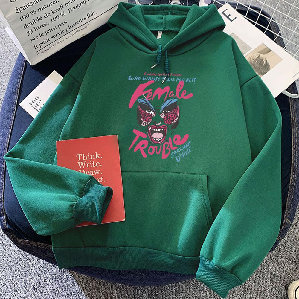 Музыкальные худи Female Trouble для женщин/мужчин, зимние повседневные с принтом, толстовки, женская одежда, худи