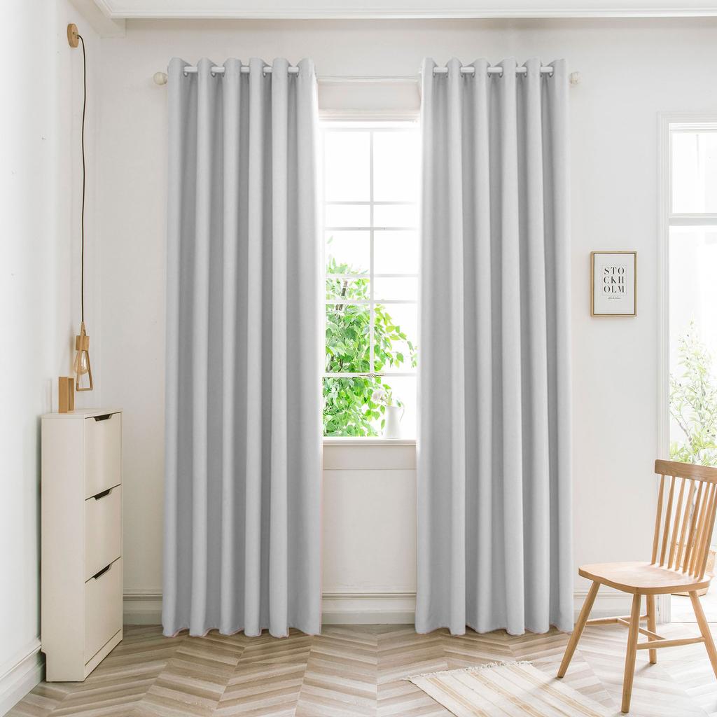 2pcs Modern Style High Precision Blackout Curtains with Grommet Top, Various Colors, Curtains for Living Room, Bedroom