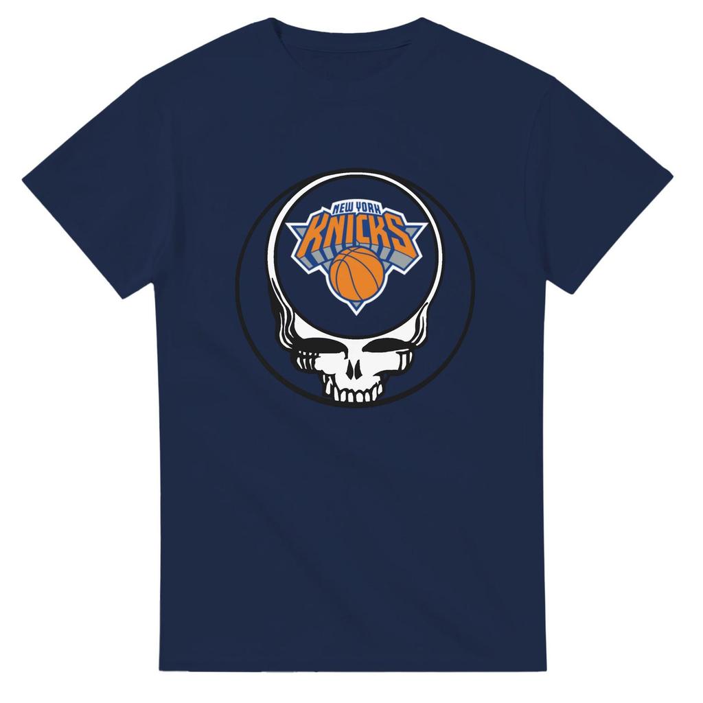 NY Knicks Grateful Dead Style T-Shirt and kids tshirt - Vintage Steal Your Face Design - 100% Cotton Tee