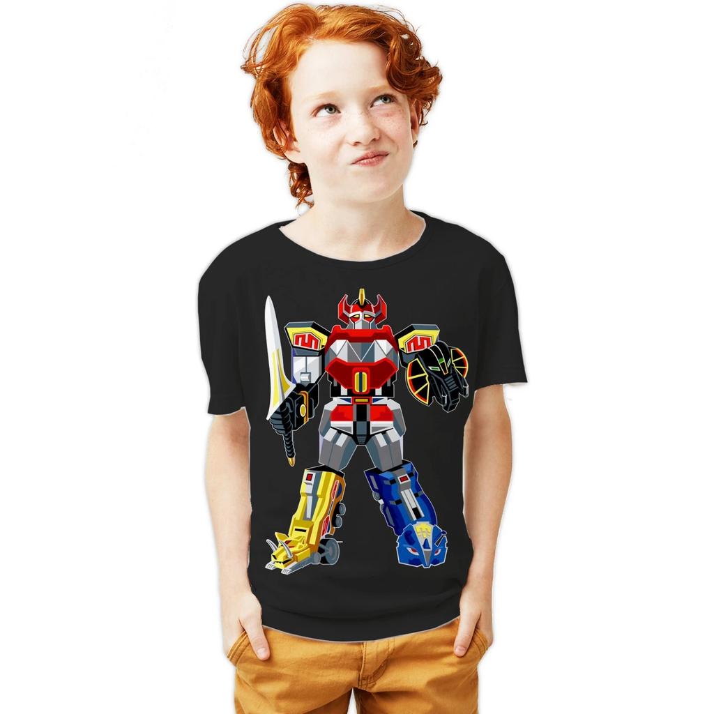 Power Rangers Megazord Deco Official Youth T-Shirt For 12-14 Years
