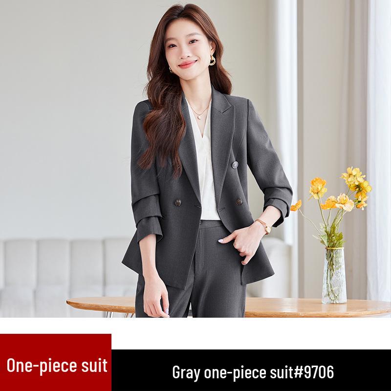 2024 Женский профессиональный осенний костюмный набор - Элегантный, плотный стиль для формальных поездок на работу и приема в отеле