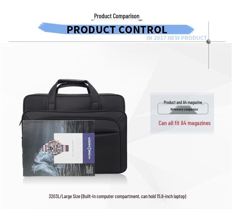 Мужская деловая сумка для ноутбука из оксфордской ткани - 15-дюймовая сумка-портфель через плечо с многослойным дизайном