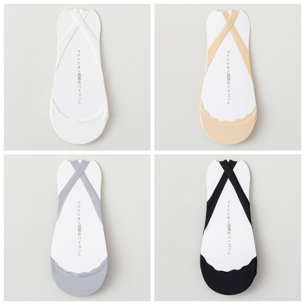 4Pairs Ultra-thin Ice Silk Socks Invisible Half Palm Boat Socks Soft Half Feet Socks Summer