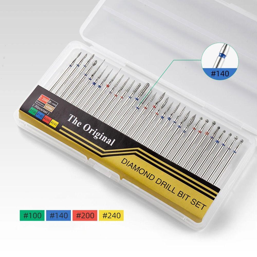 30 Pcs/Box Nail Trimming Manicure Grinding Head Set  Removing Gel Varnish Tool