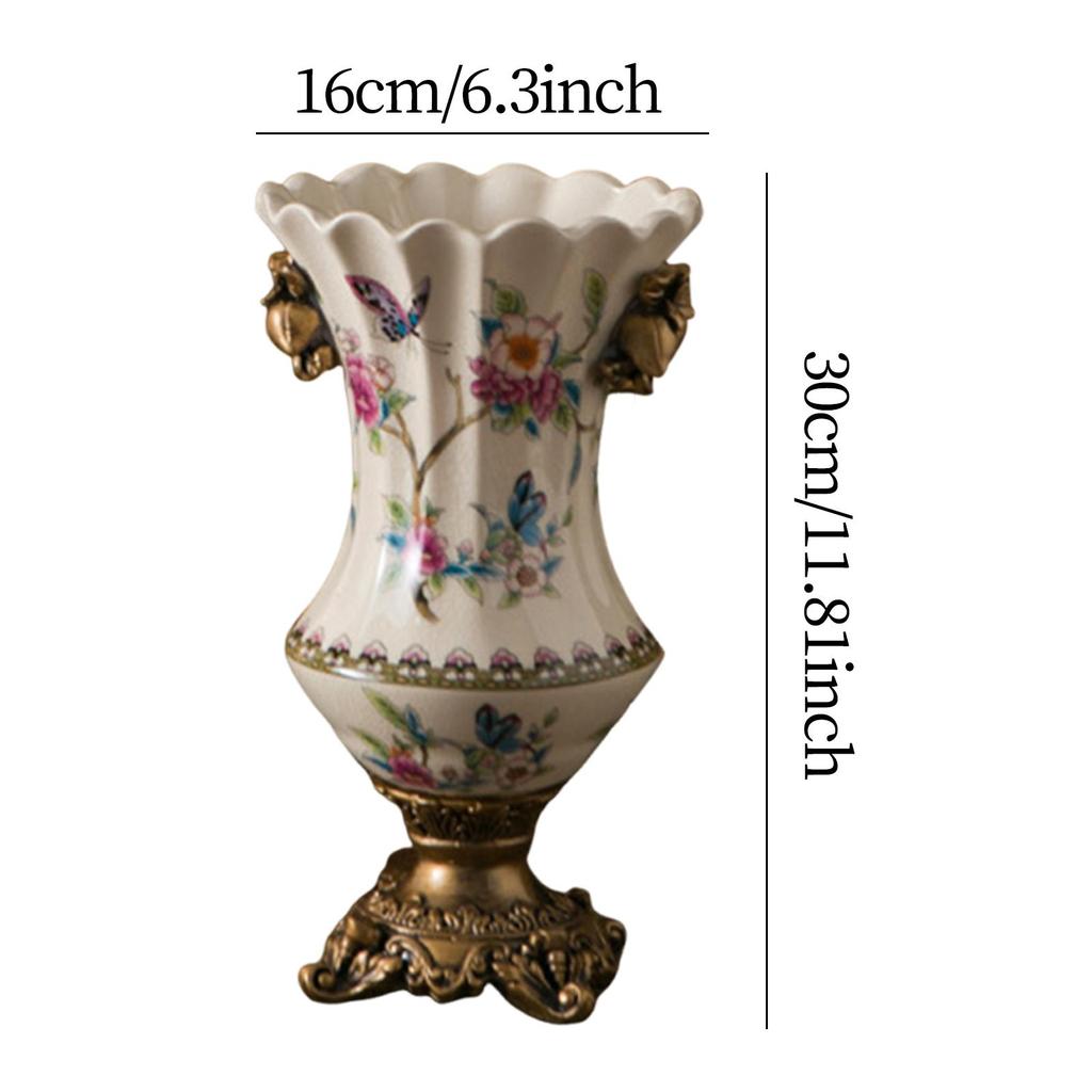 Керамическая ваза для цветов в европейском американском стиле ретро с эффектом потрескавшейся поверхности, настольное украшение для тумбы под телевизор, обеденного стола, полки, прихожей.