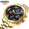 NIBOSI новые модные мужские часы, светящиеся в темноте водонепроницаемые кварцевые часы со стальным ремешком