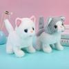 Интерактивная электрическая игрушка для кошек, автоматическая ходячая и лающая плюшевая животное со звуком, реалистичная симуляция котенка