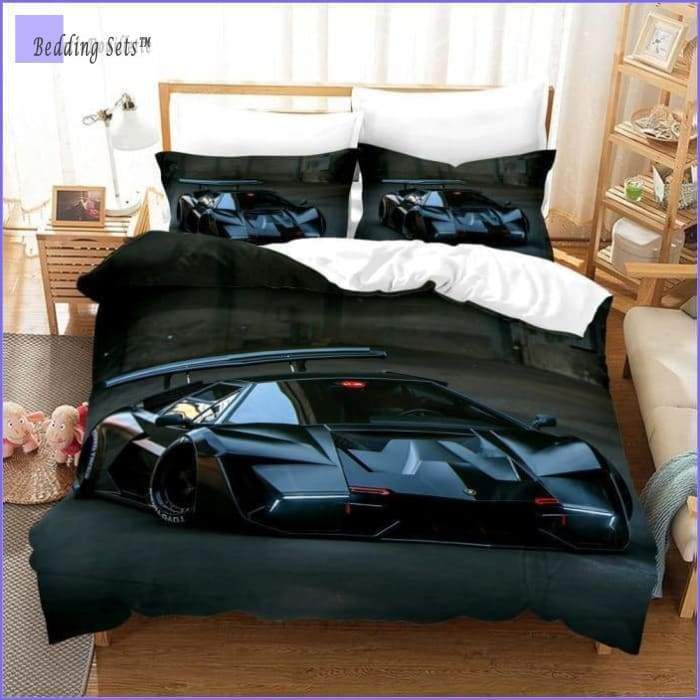 Sport Racing Car Duvet Cover Set Blue Race Car Bedding Set Full Size Boys Blue Flame Extreme Speed Sports Car Comforter Cover