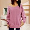 2025 Casual European & American Solid Color Women's Off-Shoulder Sweatshirt