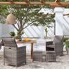 Day and Night - Day and Night Garden Chair and Stool Set 4 Pieces Gray PE Rattan