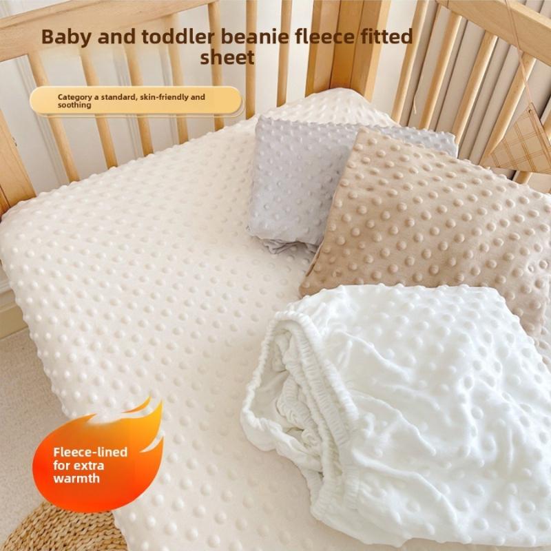 Soft Warm Crib Mattress Baby Bed Sheet for Newborn Kids Bedding Set Fleece Bubble Crib Cover Baby Bed Linen Blanket Winter