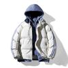 Men's Winter Fake Two Pieces Jacket Coat Male Thick Warm Parkas Puffer Jacket Harajuku Hooded Coats
