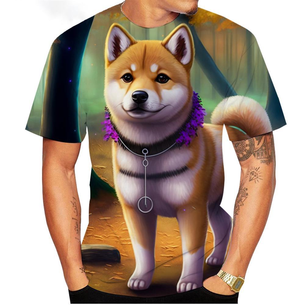 New Fashion Summer Hot Sale 3D Shiba Inu Men's/women's T Shirt 3D Print Unisex Kids Tops Clothing Plus Size 100-6XL Oversize