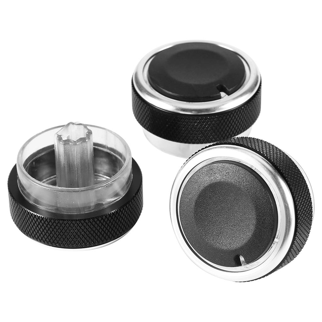 3Pcs Car Air Conditioning Knob Switch Engine Start Rotation Button Outer Covering( Black )