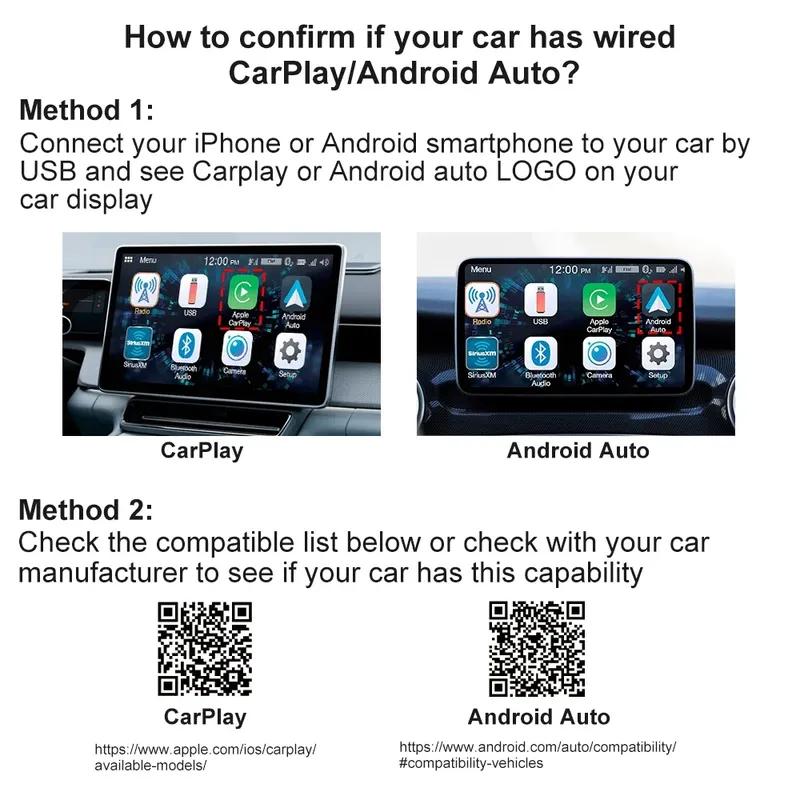 Беспроводной адаптер Carplay Android Auto 2 в 1 Адаптер Carplay для штатной автомагнитолы с USB Plug and Play Проводной в Беспроводной