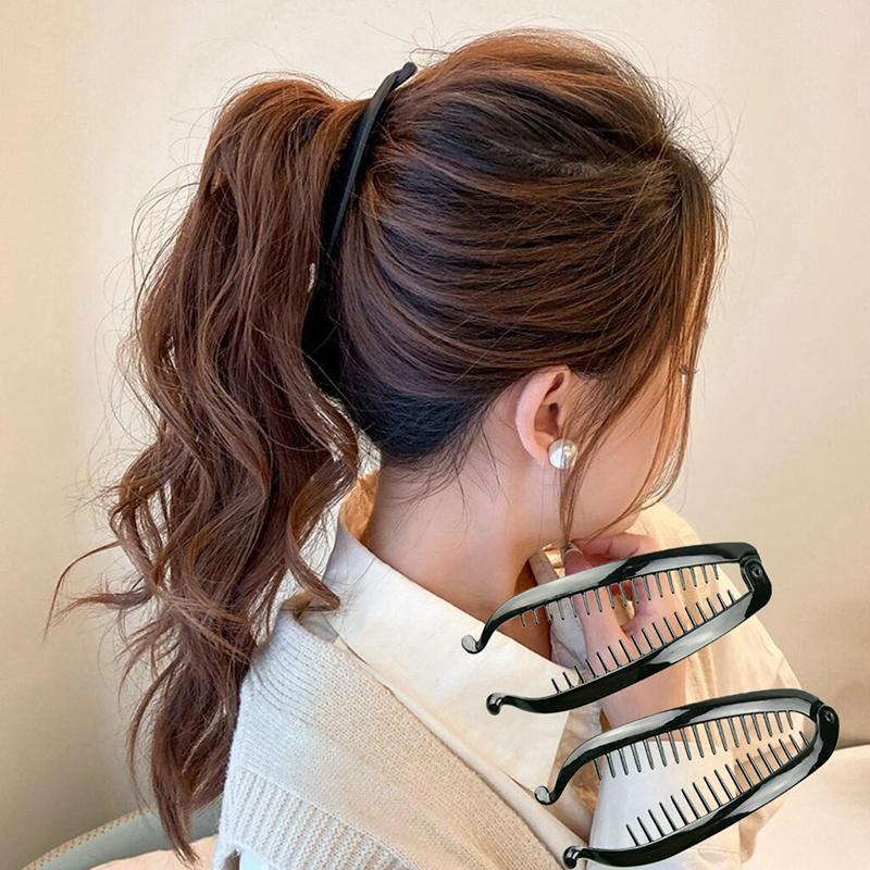Модные заколки для волос в форме рыбки, однотонные, простые, в форме банана, для женщин и девочек, волнистые гребни, заколки для волос, зажимы для кос