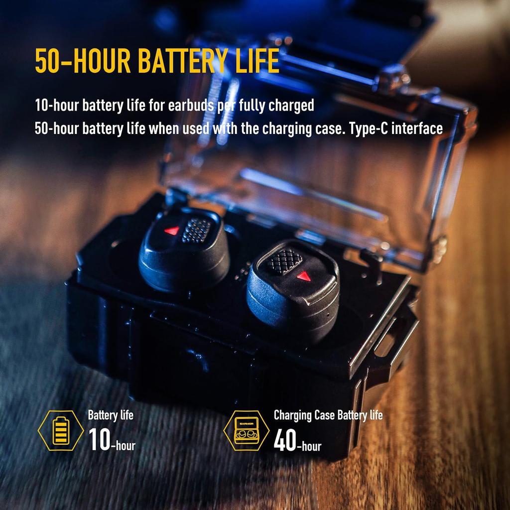 EARMOR M11T PRO Электронная защита слуха для стрельбы, NRR 11 дБ, Bluetooth 1.1, Шумоподавление, Усиление звука