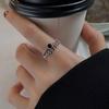 925 Silver Flower Lace Ring Korean Fashion Opening Inlaid CZ Adjustable Rings Valentine's Day Gift