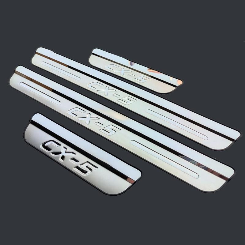 For Mazda CX5 Protector Scuff Plate Guards Car Stainless Door Sill Threshold Pedal Cover Trim Interior Accessories 2024