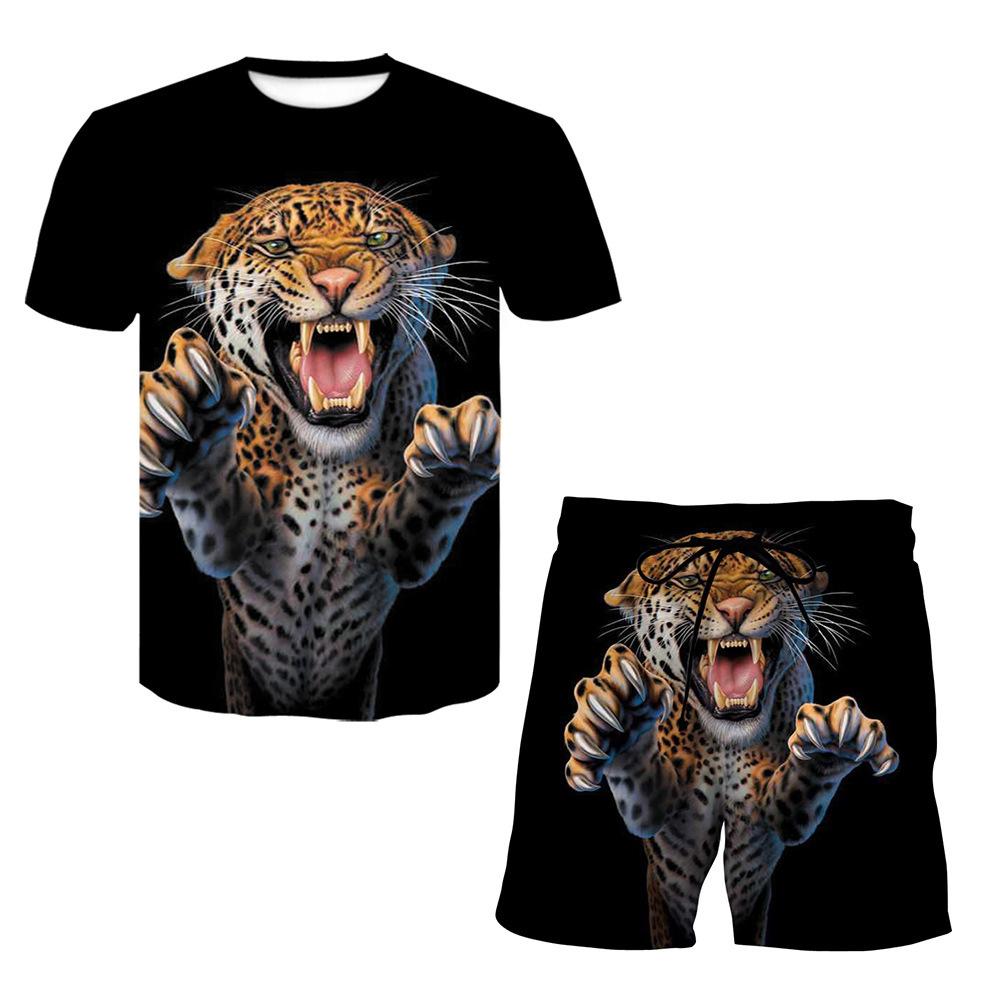 Streetwear 3D Animal T Shirt Tracksuit Man 3D Printing Shorts Suit Funny Hip Hop Men Casual Top 2 Piece Sets