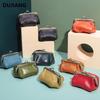 Retro Mini Genuine Leather Clasp Coin Purse & Earphone Bag