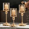 1PC Candlelight For Centerpiece Candle Holder Dinner Photo Props Metal Glass Candlesticks European Home Decor