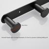 Bathroom Accessories Towel Hook Matte Black Towel Robe Coat Rack Rows Hooks