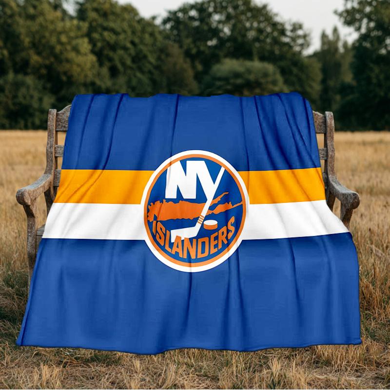 York Islanders Flannel Blanket, Use for Birthday/Holiday Gift, Soft Blanket for Sofa/Bed/Camping/Office/Tourism Use,All Seasons