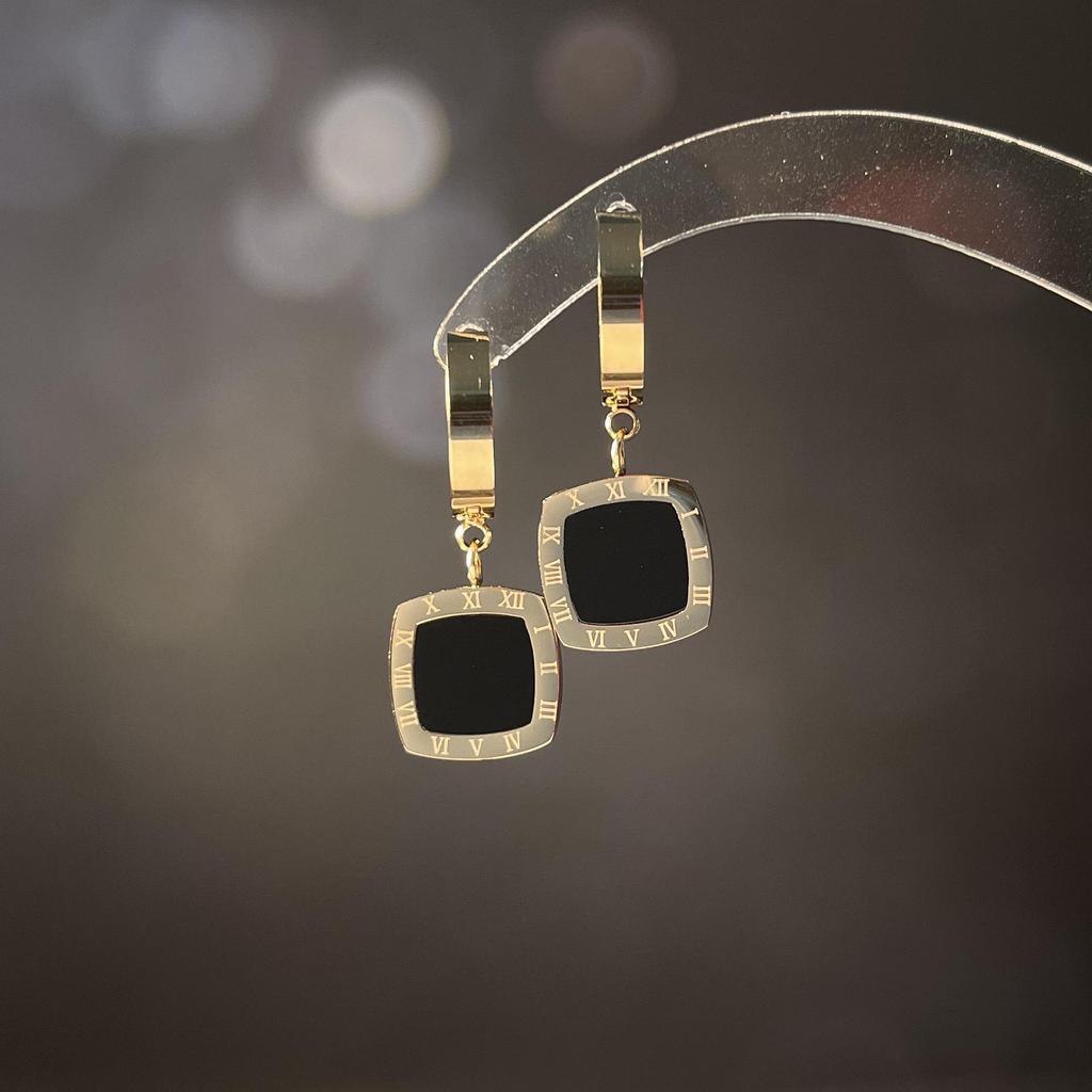 Rose Gold Geometric Titanium Steel Earrings for Women - Stylish, Simple Designs