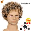 European and American Wig Men's Chemical Fiber Small Curly Hair Cap