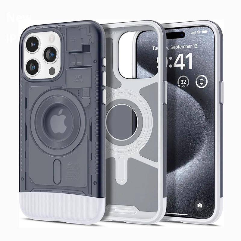 Роскошный классический чехол C1 Magsafe для iPhone15 16 Pro Max 13 14 16pro Ultra Hybrid AC1 жесткий магнитный защитный чехол с коробкой