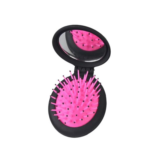 Портативный складной дорожный макияж, мягкая щетка для волос, массажер, расческа с зеркалом