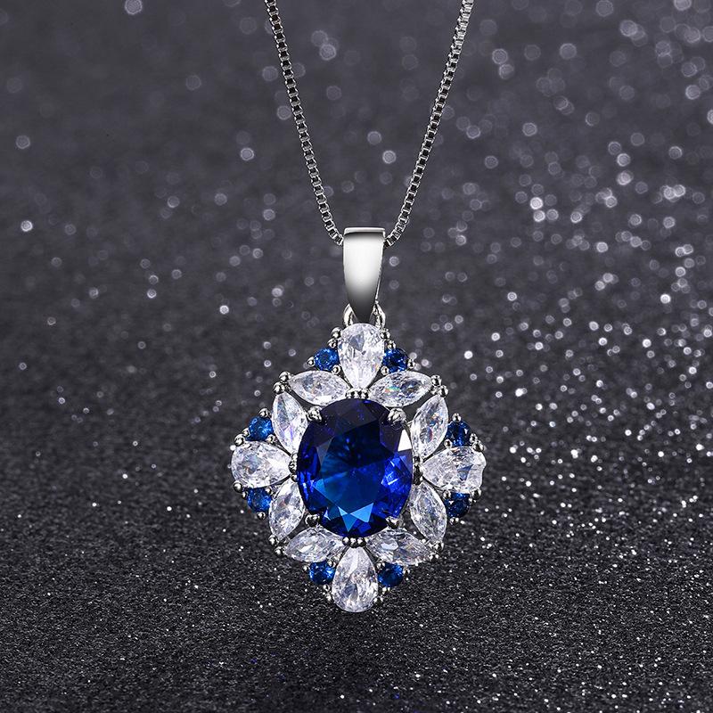 Ювелирные изделия Популярное кольцо Имитация Синее стекло Денье Подвеска Кольцо 10 * 12 Серьги-пусеты 6 * 8 Набор