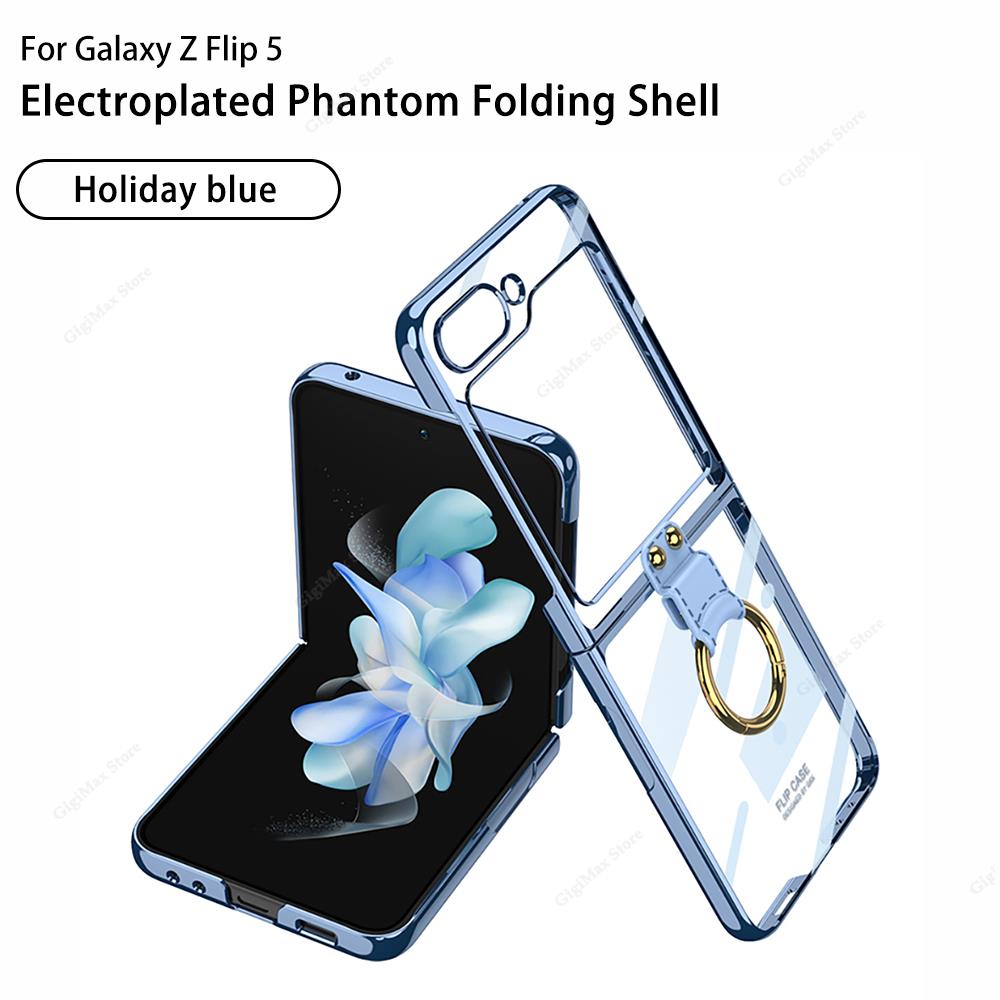 Прозрачный чехол для Samsung Galaxy Z Flip 5, роскошный чехол для Samsung Z Flip 5 Zflip5, прозрачный тонкий чехол Galaxy Z Flip5, защитный чехол