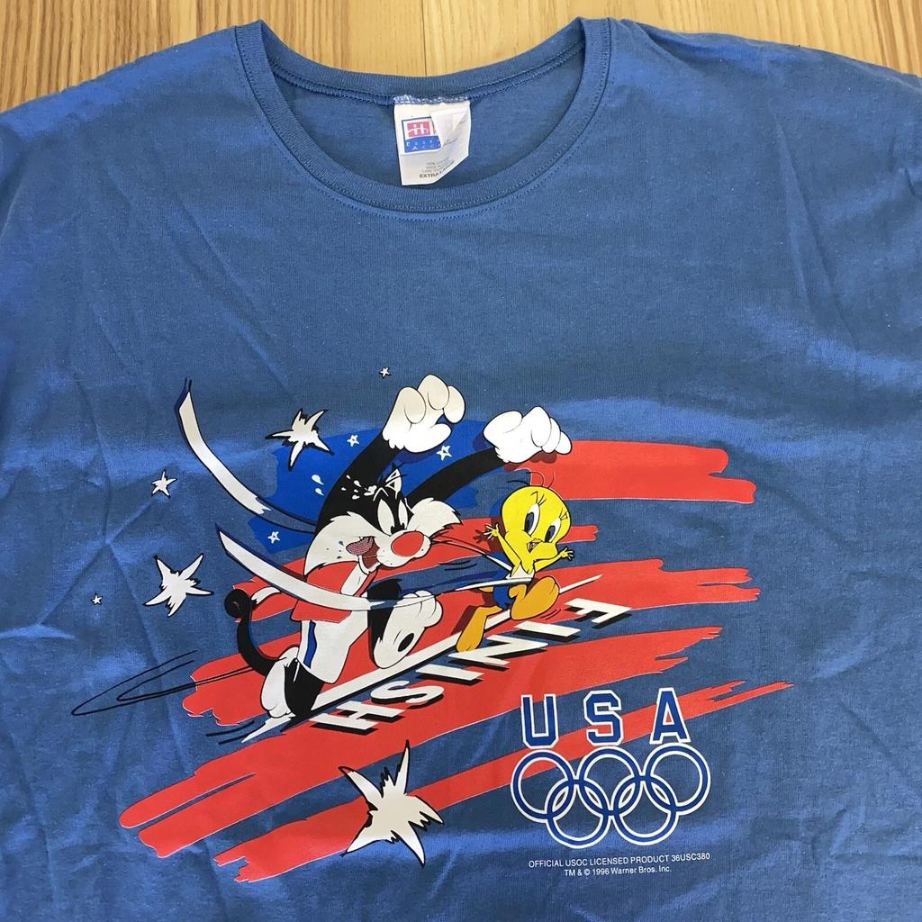 Looney Tunes Vintage Olympics Shirt Women’s XL Sylvester Tweety Track Race Shirt