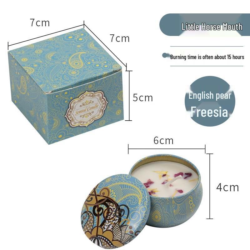 Ароматическая свеча в жестяной банке с сухоцветами - Долгоиграющий, романтичный аромат для спальни и для устранения запаха дома