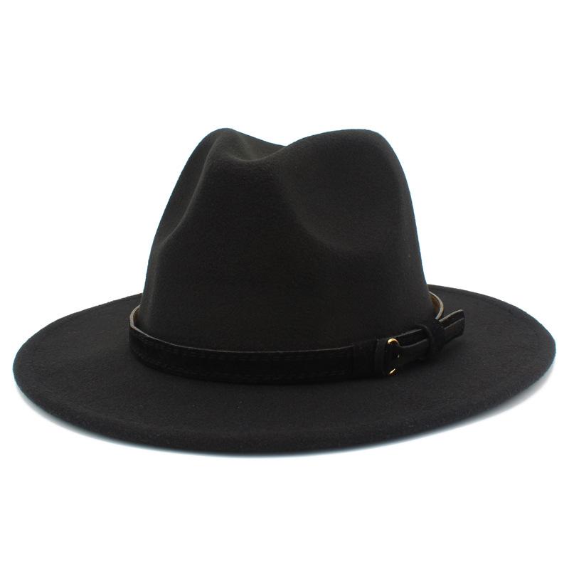 Unisex British Classic Large Brim Fedora Lightweight Hat For Autumn Winter