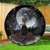 2D Flat Skeleton Moonlight Cemetery Sun Catcher, Window Hanging decoration,Halloween Family Bar Decoration, Unique Holiday Gifts, Ghostly Night Design
