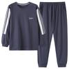 Pajamas Men'S Spring And Autumn Cotton Long Sleeve Autumn Crew Neck Pullover Sports And Leisure Cotton Homewear Suit