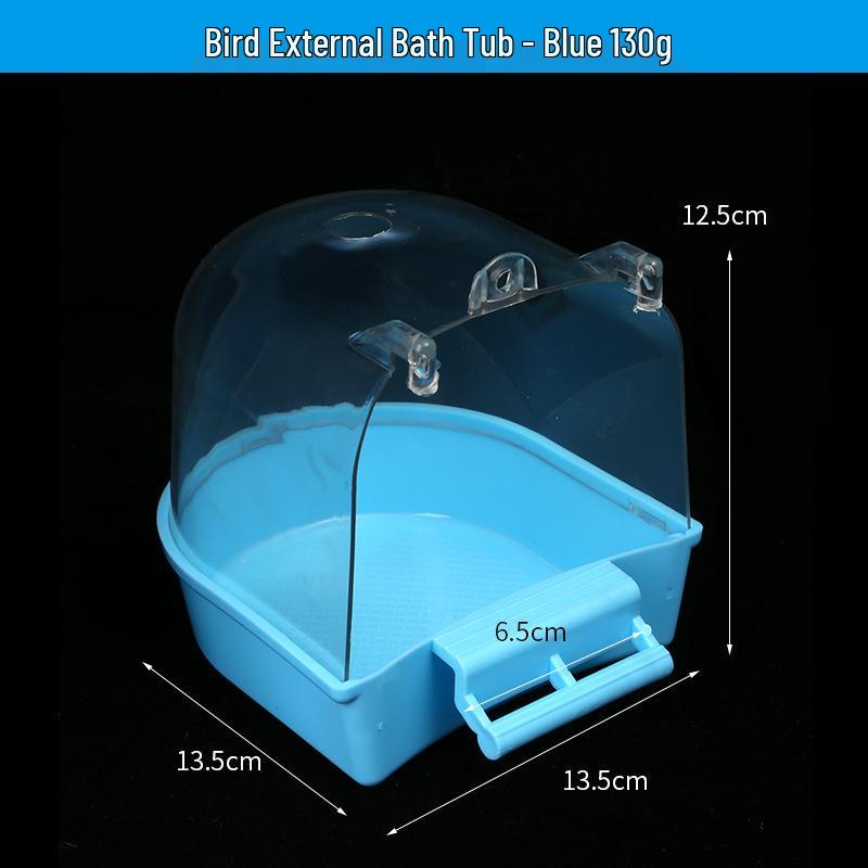 Portable Splash-Proof Bird Bathtub Cage Accessory for Cockatiels, Mynas, and Parrots