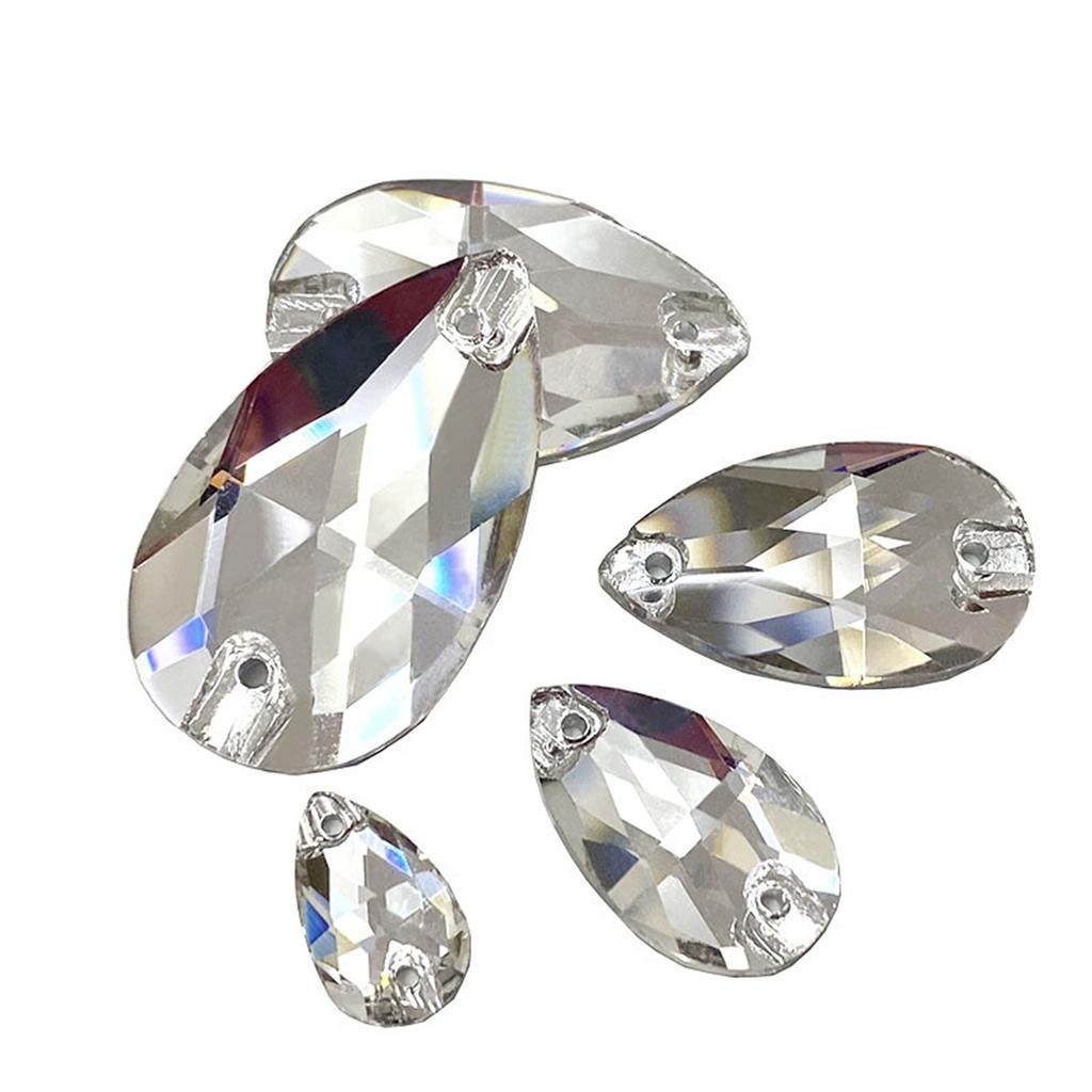 Drop Glass Crystal Sewing Stones Flatback Sew On Rhinestones For Garment Clothes Bags
